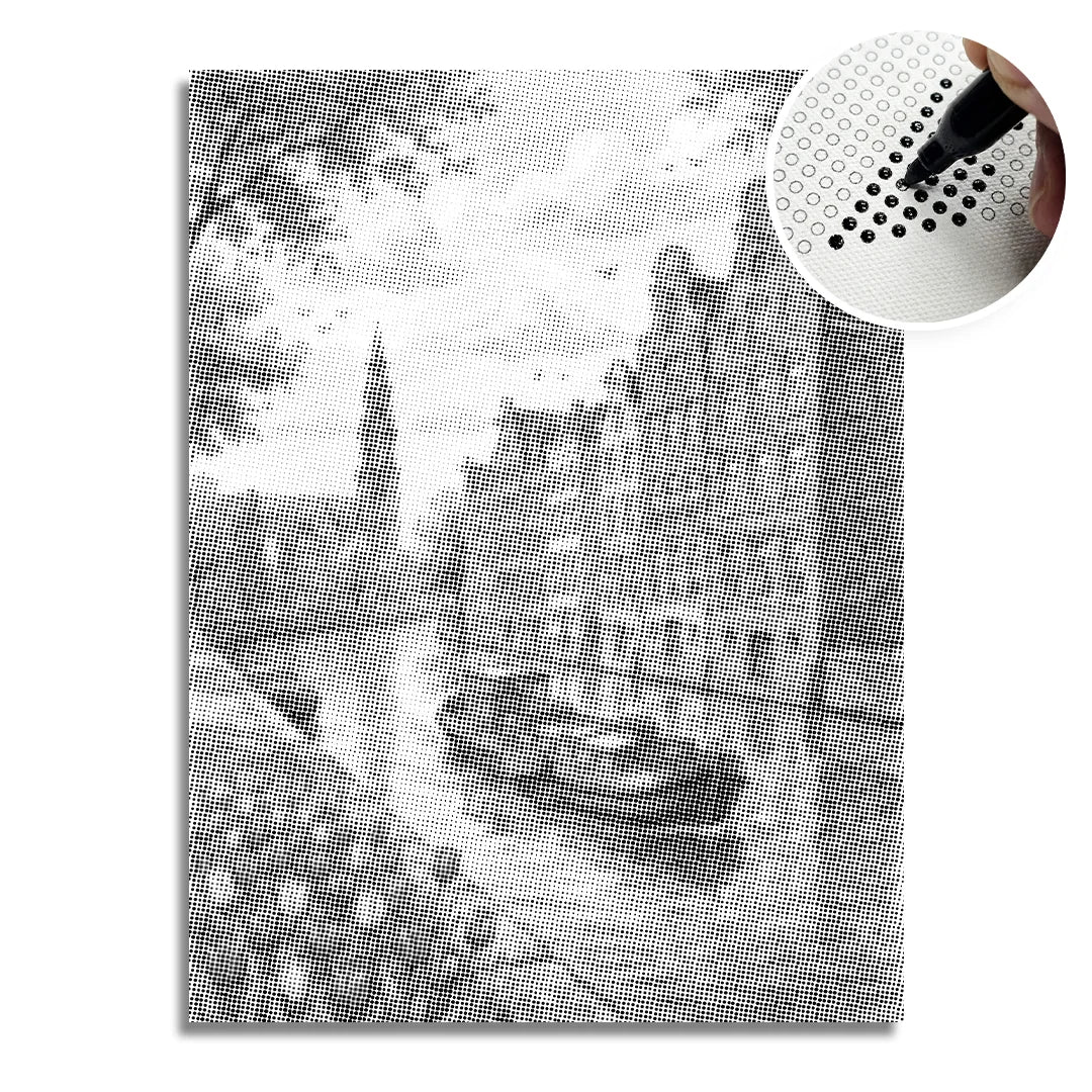 Malowanie kropek nad kanałem w Amsterdamie