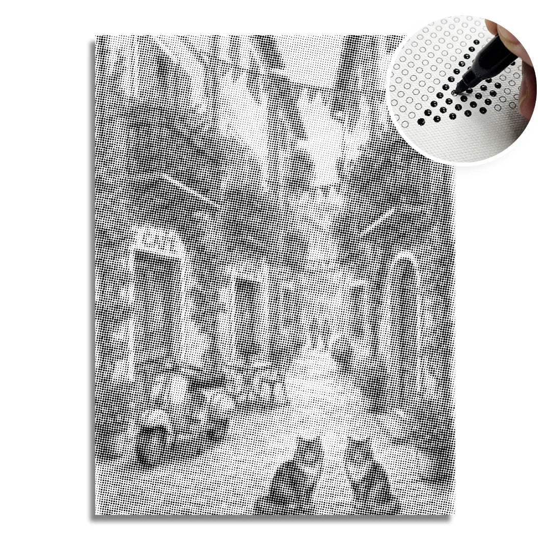 Uroczy wiejski obraz w kropki