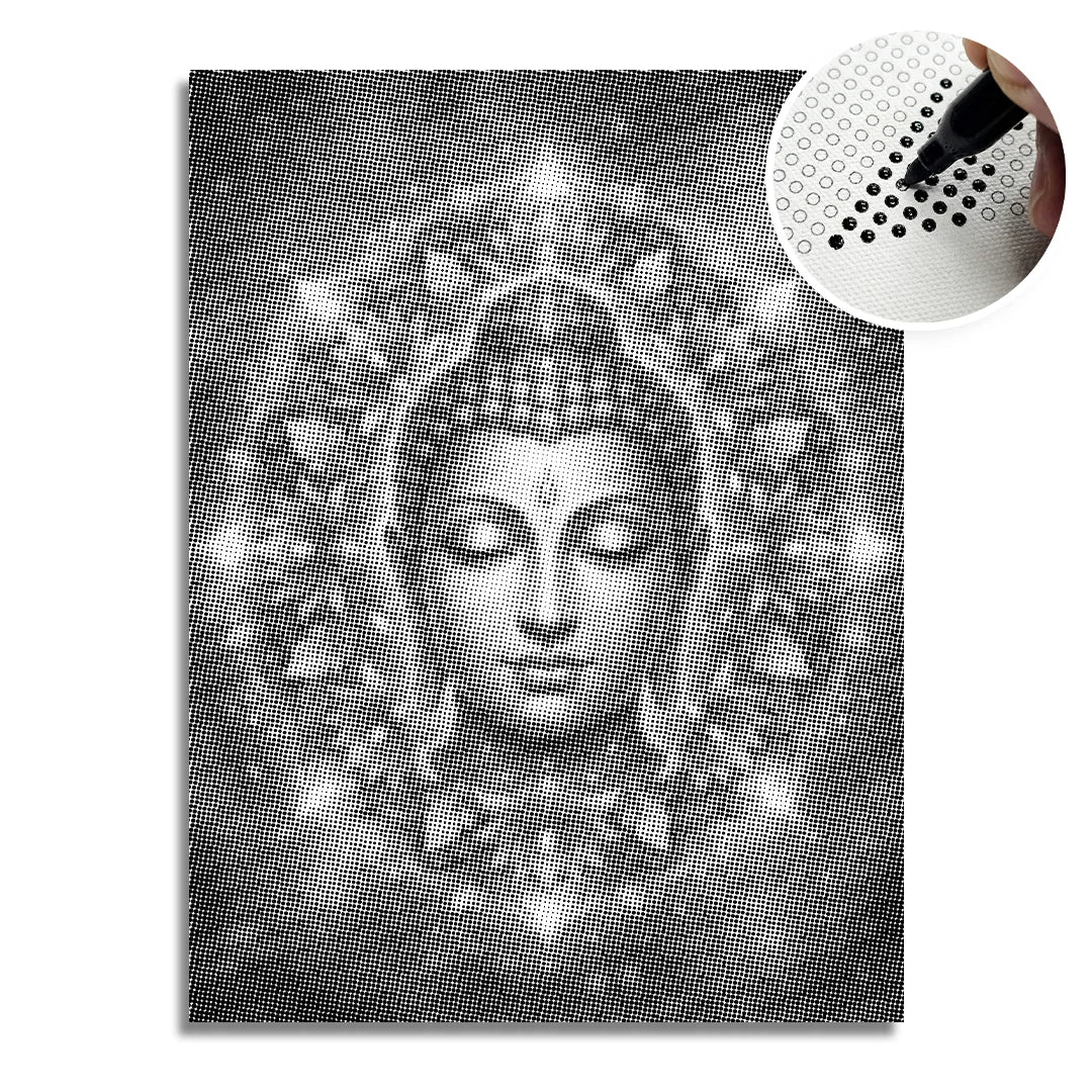 Budda z Kwiatami Dot Painting