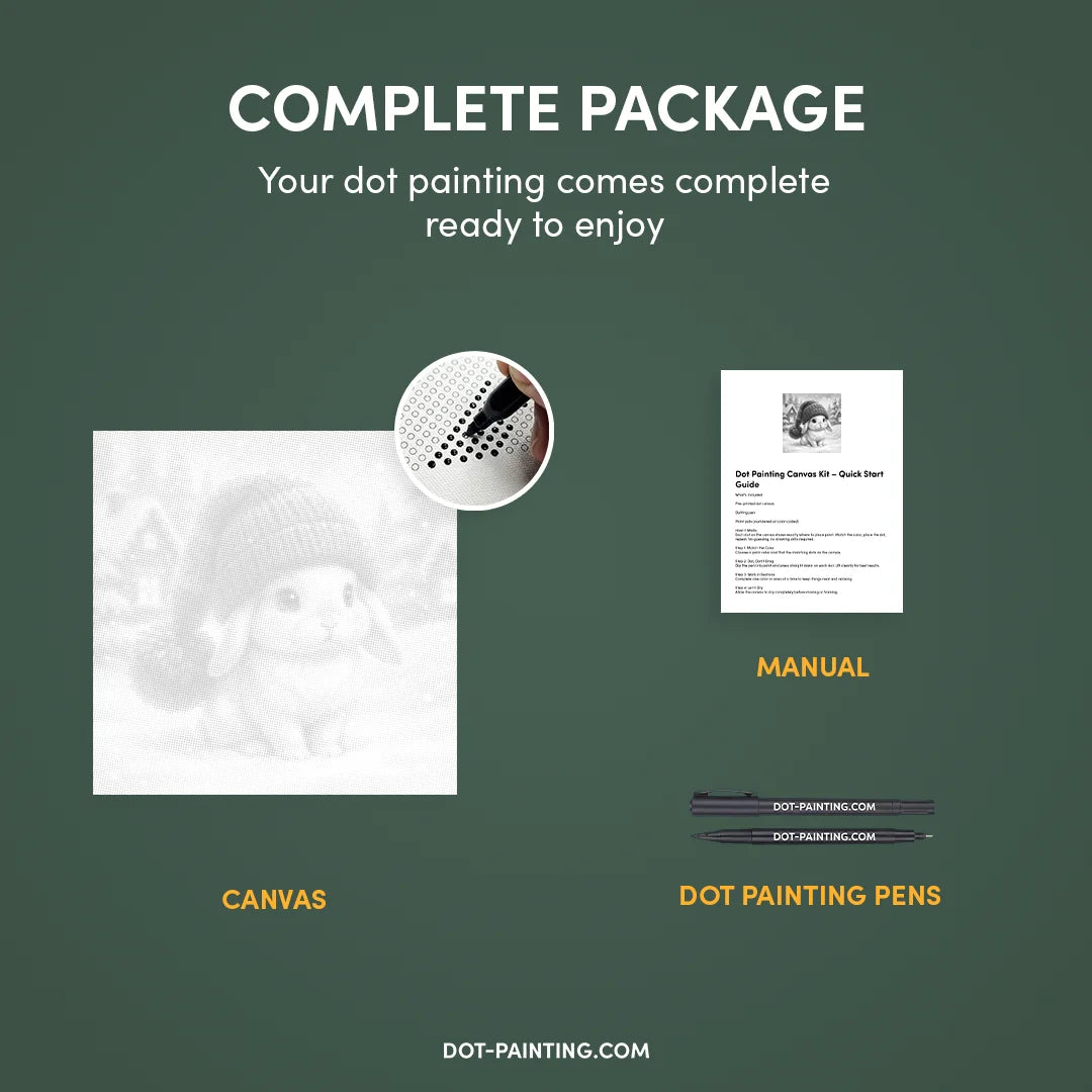 Malowanie kropek zimowego króliczka