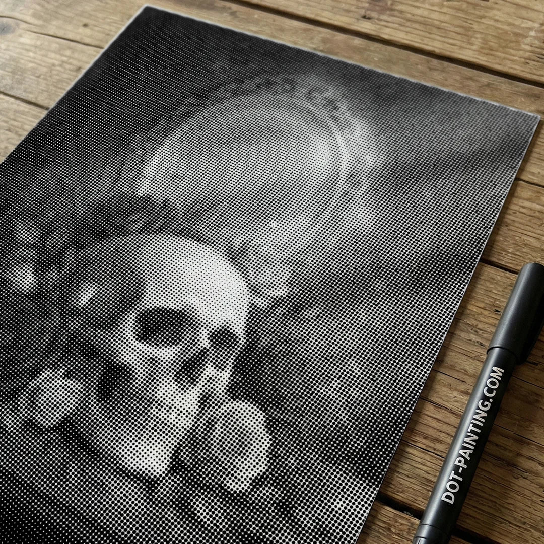 Czaszka z Kwiatami punktowe malowanie