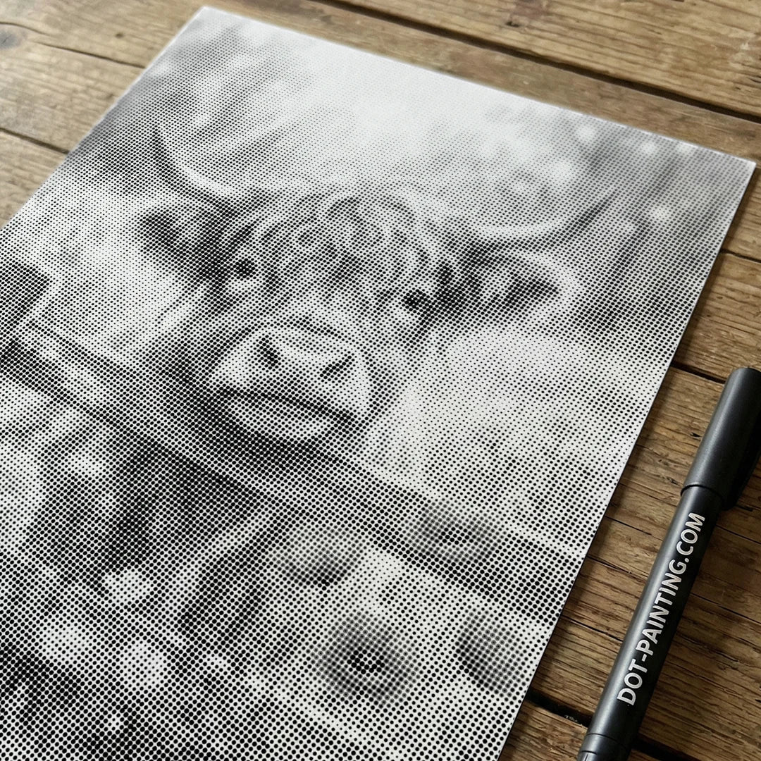 Cielę na polu kwiatów Dot Painting