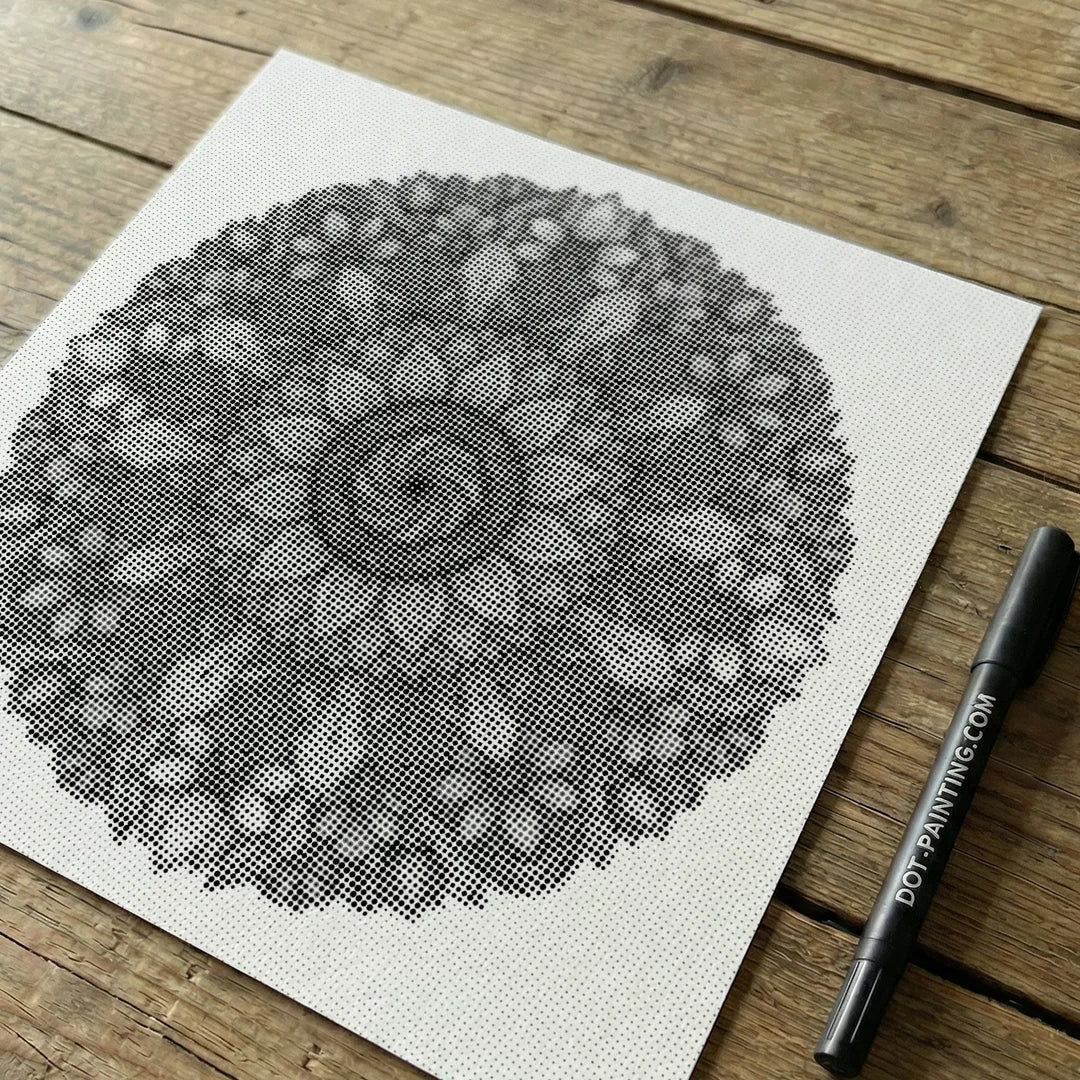 Mandala z kwiatami Malowanie kropek