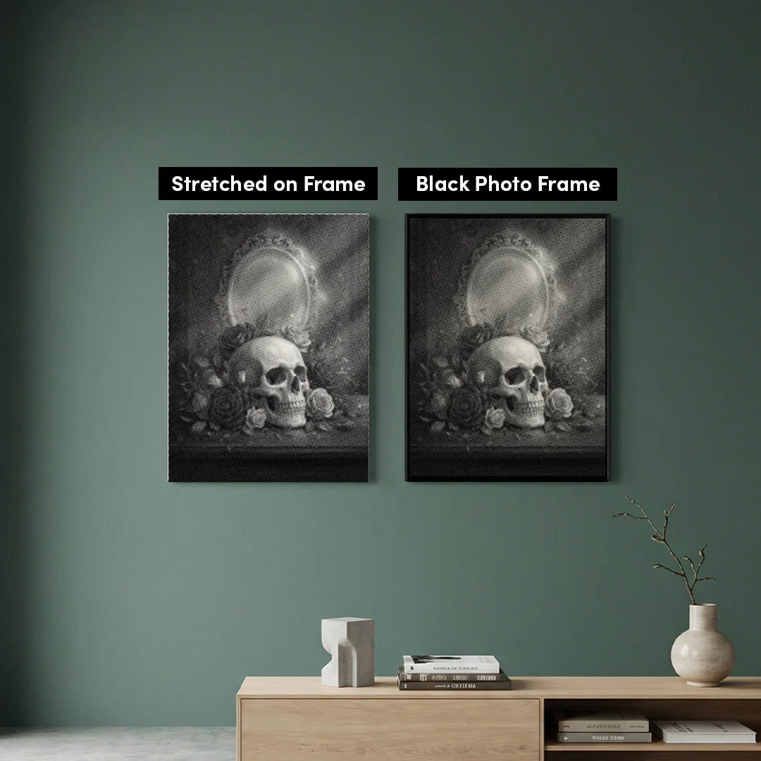 Czaszka z Kwiatami punktowe malowanie