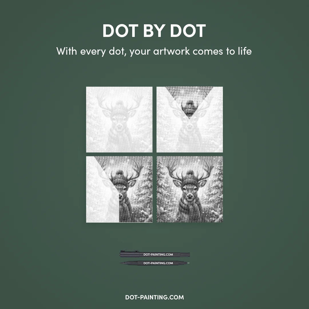 Kobiety z Wilkiem Punktowe Malowanie ➤ Wysyłka Następnego Dnia ✅ | Najwyższa Jakość