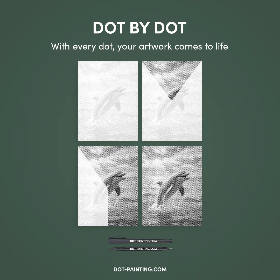 Skaczący Delfin Dot Painting