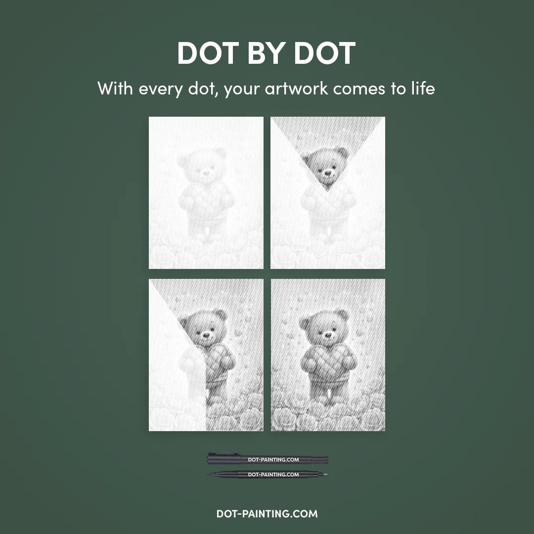 Kocham cię, malowanie kropek niedźwiedzia