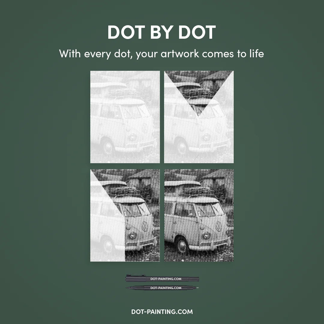 Oude VW-bus punktowe malowanie