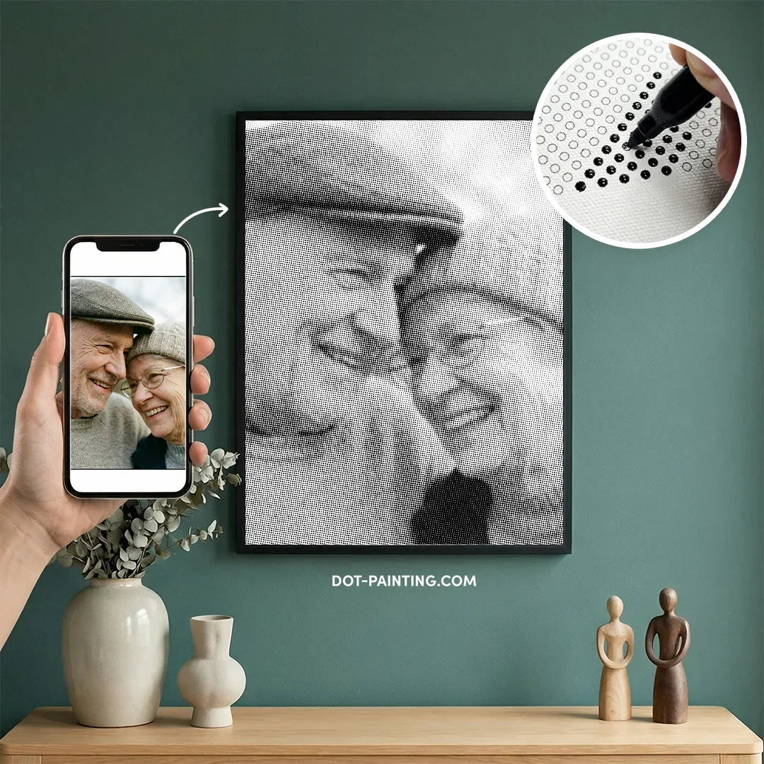 How does a custom dot painting work? + Best photo tips