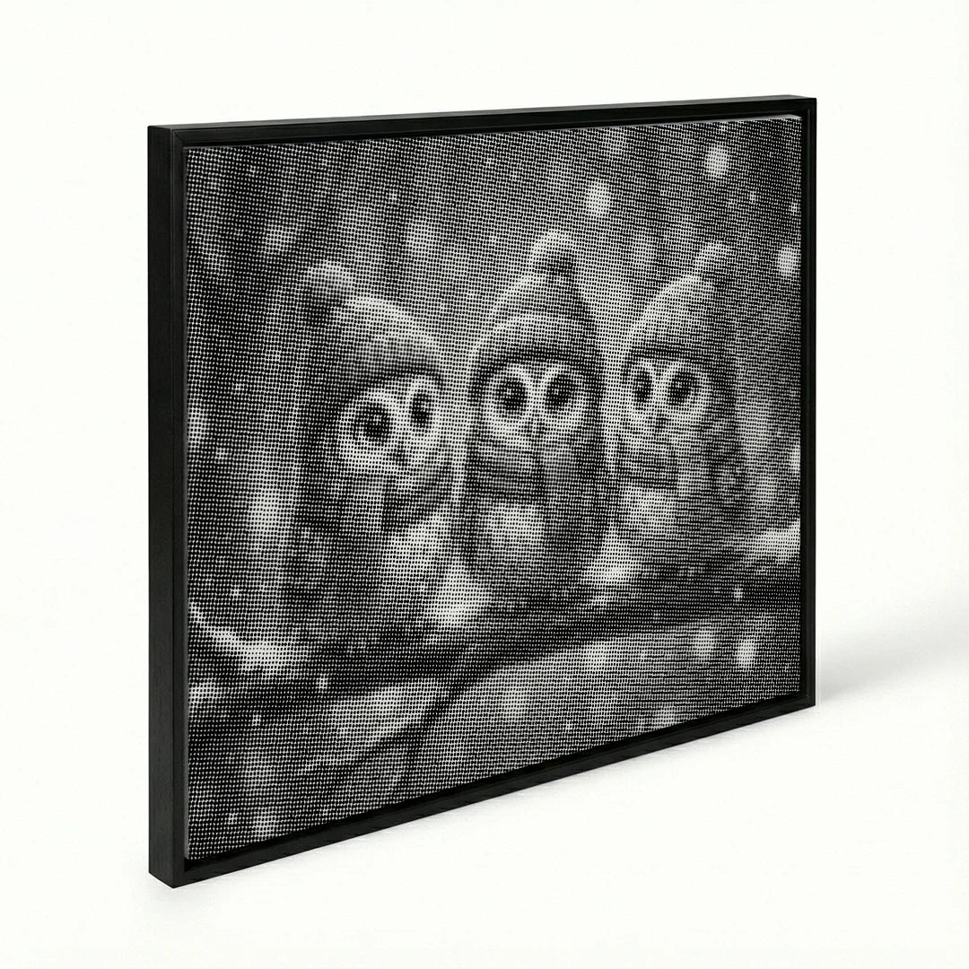 Malowanie kropek sowy w kapeluszach