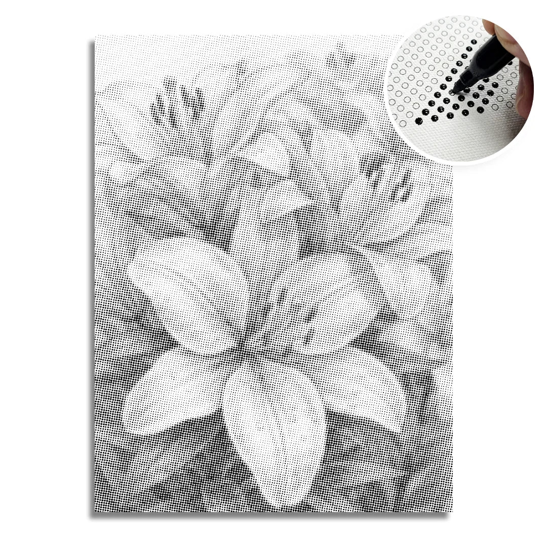 Malowanie kropek błyszczących kwiatów