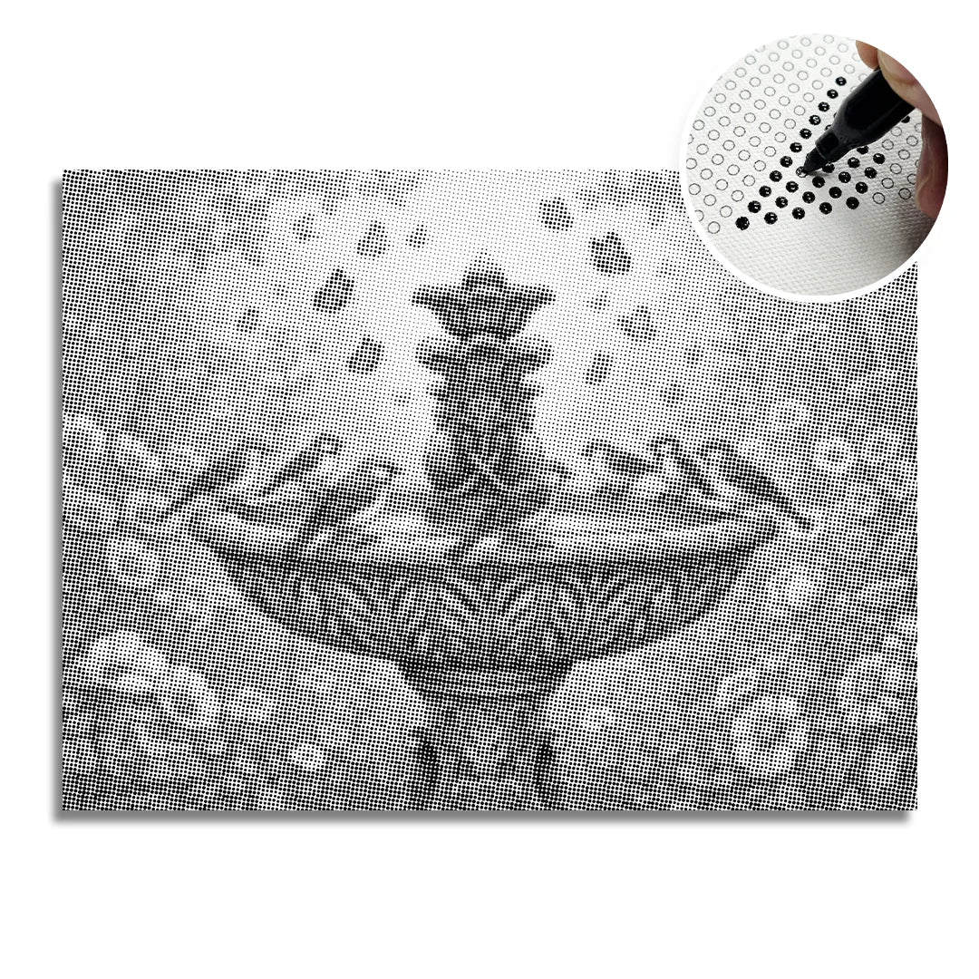 Ptaki przy fontannie Malowanie kropkami