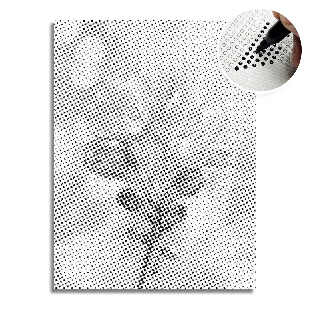 Kwiat na obrazie kropkowym