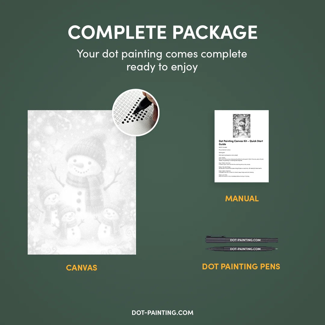 Malowanie kropek „Przyjaciele śniegu”.