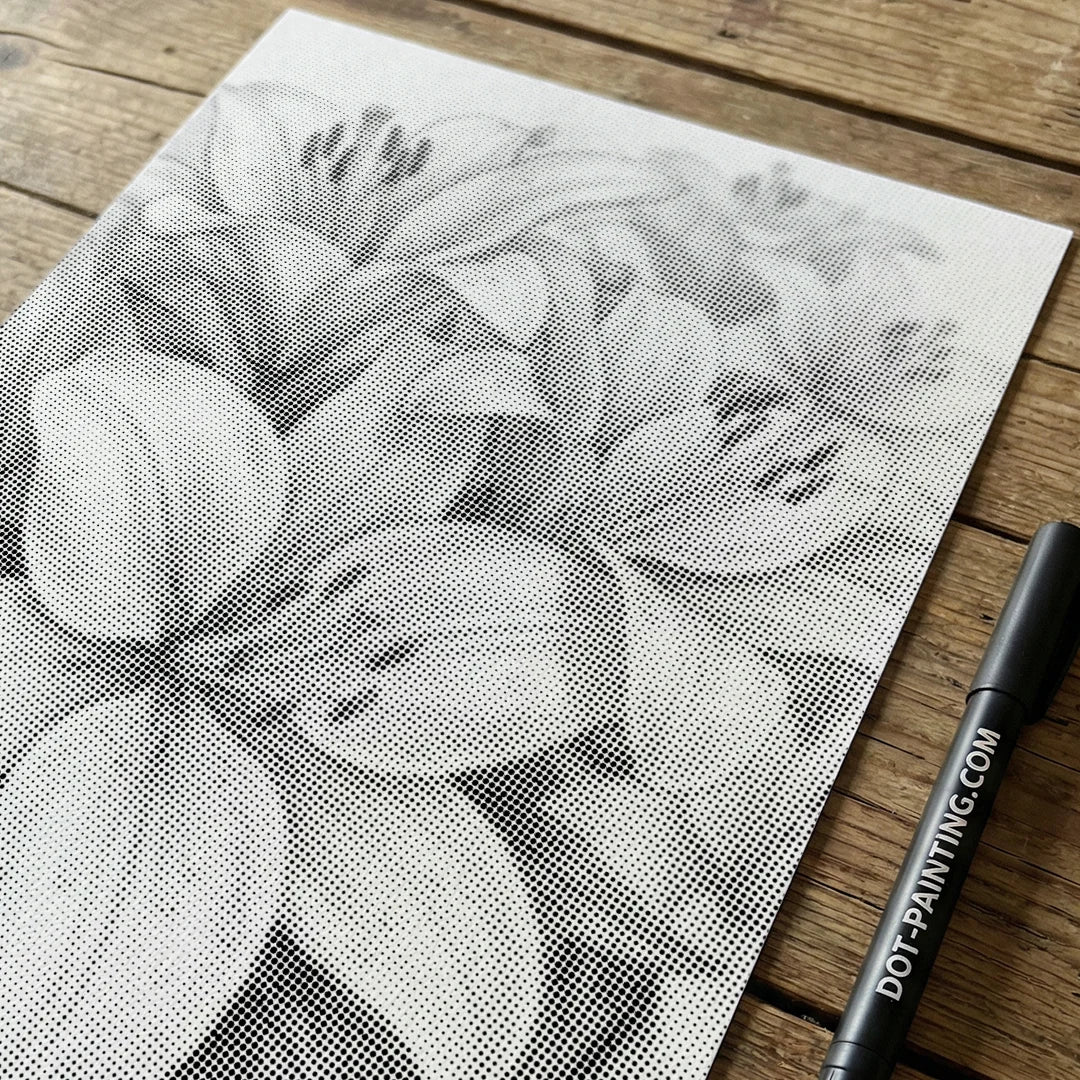 Malowanie kropek błyszczących kwiatów