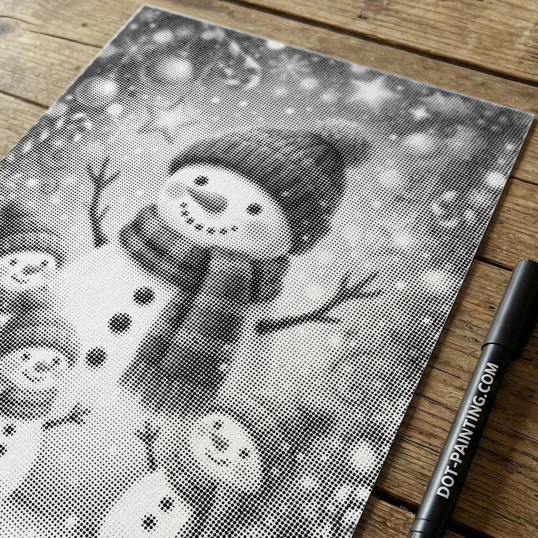 Malowanie kropek „Przyjaciele śniegu”.