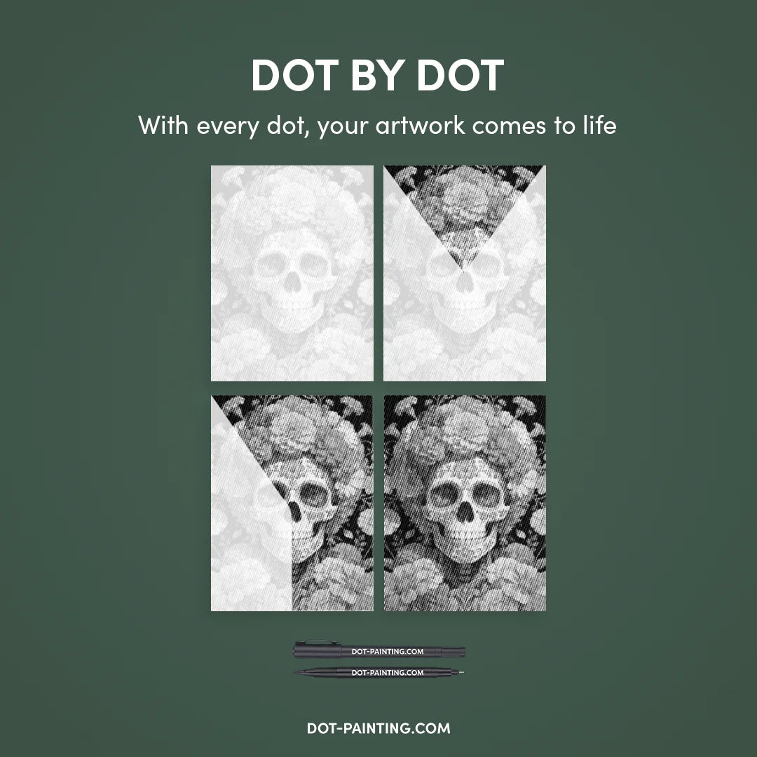 Sugar Skull Dot Painting