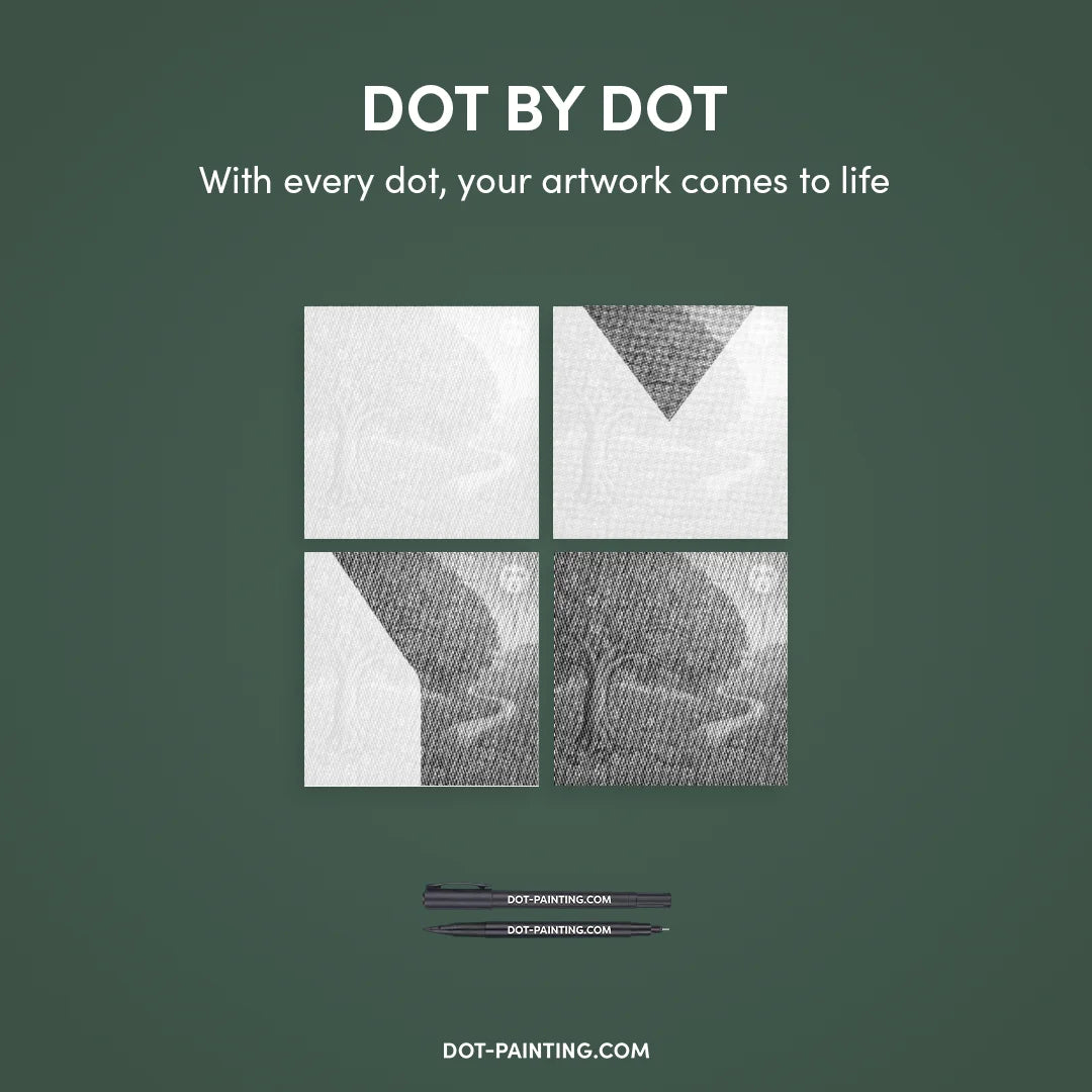 Kobiety z Wilkiem Punktowe Malowanie ➤ Wysyłka Następnego Dnia ✅ | Najwyższa Jakość