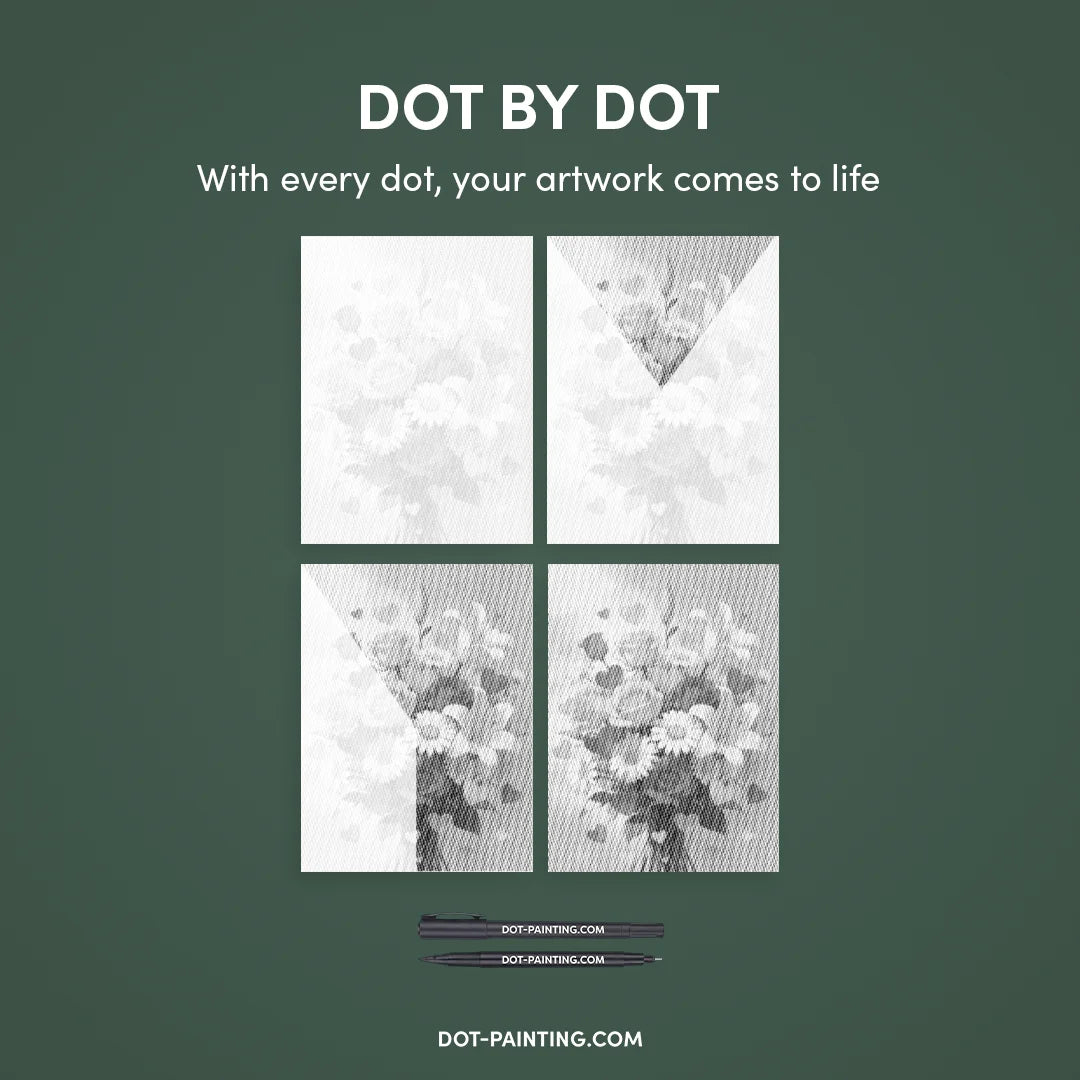 Hearts and Flowers Dot Painting